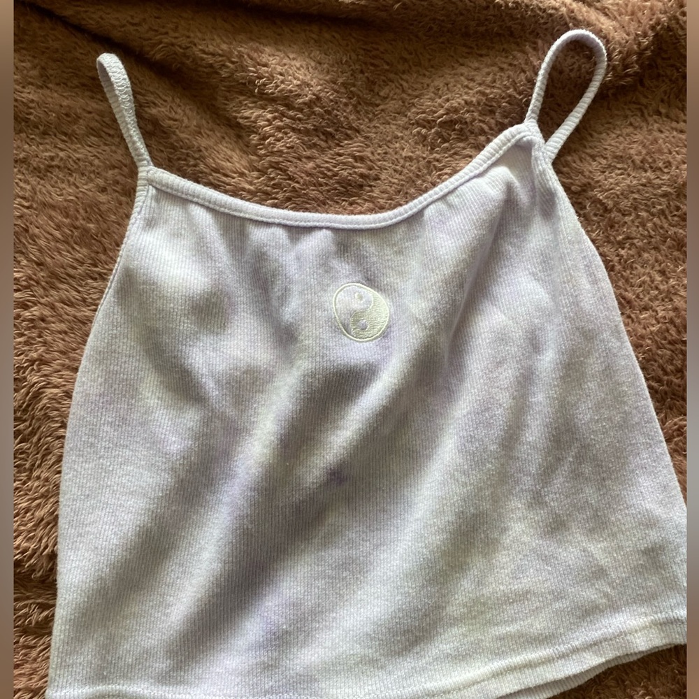 Yin yang purple tie dye tank top
